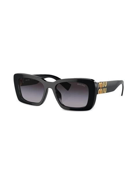 Gafas De Sol Miu Miu Logo Lentes Reflectantes Grises .